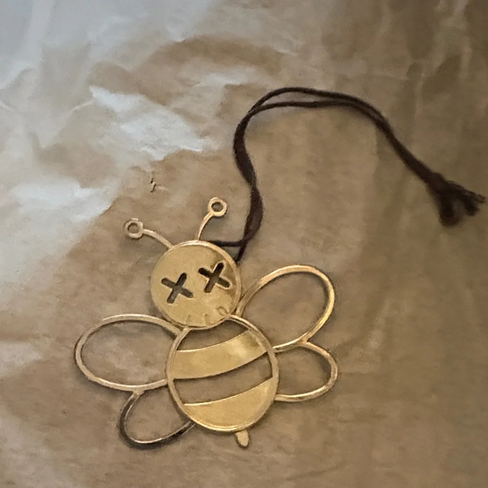 Dior Gold Bee Charm Pendant on Black‎ Cord